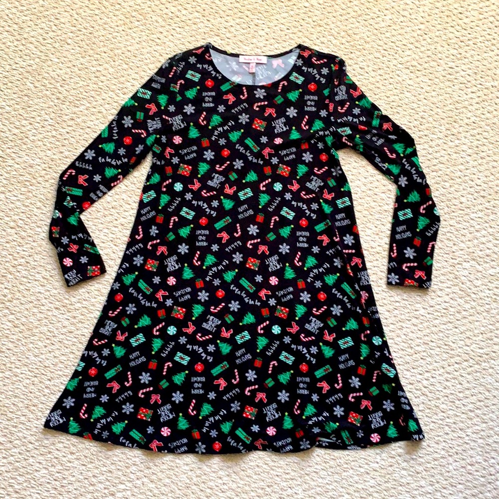 Holiday long sleeve t- shirt  dress! Like new! Size small